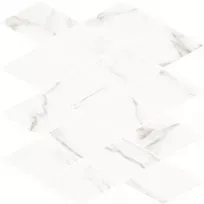 Mozaiek tegel - Tilorex tevere White Glossy - 30x30 cm - Gerectificeerd - Keramisch - 10 mm dik - VTX61282