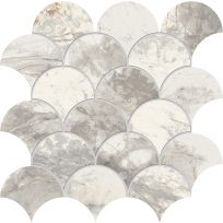 Wandtegel - Golden Age White visschub mozaiek 10 mm dik