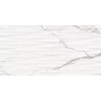 Wandtegel - Tilorex Charonne White structuur Glossy - 30x60 cm - Gerectificeerd - Keramisch - 9 mm dik - VTX60626