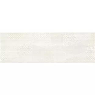 Decor tile - Tilorex Boavista White patroon Satin - 25x75 cm - Rectified - Ceramic - 10,5 mm thick - VTX60517