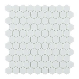 Mosaic tiles By Goof hexagon white 3,5x3,5cm 5 mm thick