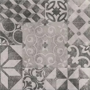 Floor and wall tile - Tilorex Montsouris Grey patchwork Satin - 40x40 cm - Not Rectified - Ceramic - 8 mm thick - VTX60635