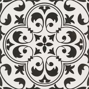 Floor and wall tile - Tilorex Stampace Black white Satin - 30x30 cm - Not Rectified - Ceramic - 8 mm thick - VTX61057