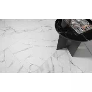 Floor and wall tile - Tilorex Calacatta marmer white Mat - 60x60 cm - Rectified - Ceramic - 8 mm thick - VTX60283