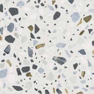 Floor tile and Wall tile - Crisp XL White terrazzo - 60x60 cm - rectified edges - 9 mm thick