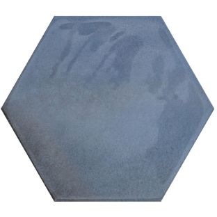 Wall tile - Hexagon Moon Blue glans 16x18 9 mm thick