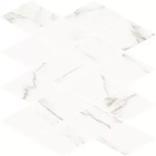 Mozaiek tegel - Tilorex tevere White Glossy - 30x30 cm - Gerectificeerd - Keramisch - 10 mm dik - VTX61282