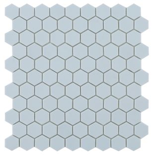 Mozaiek tegels By Goof mozaiek hexagon light blue 3,5x3,5cm 5 mm dik