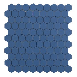 Mozaiek tegels By Goof mozaiek hexagon marine blue 3,5x3,5cm 5 mm dik