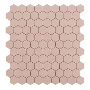 Mozaiek tegels By Goof mozaiek hexagon pink 3,5x3,5cm 5 mm dik
