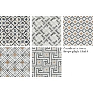 Vloertegel en wandtegel - Terrazzo tegels Casale Borgo grigio - 25x25 cm mix - 14 mm dik
