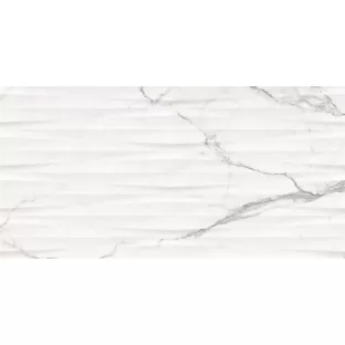 Wandtegel - Tilorex Charonne White structuur Glossy - 30x60 cm - Gerectificeerd - Keramisch - 9 mm dik - VTX60626