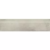 Ceramic stair tile - Tilorex Neudorf Light grey Mat - 30x120 cm - Rectified - Metall - 8 mm thick - VTX60693