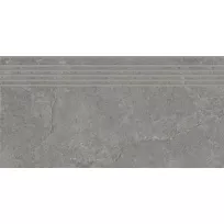 Ceramic stair tile - Tilorex Pablo Grey Mat - 30x60 cm - Rectified - Ceramic - 9,3 mm thick - VTX60345