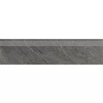 Ceramic stair tile - Tilorex Palo Dark grey Mat - 30x120 cm - Rectified - Ceramic - 9,3 mm thick - VTX60250
