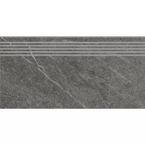 Ceramic stair tile - Tilorex Palo Dark grey Mat - 30x60 cm - Rectified - Ceramic - 9,3 mm thick - VTX60254