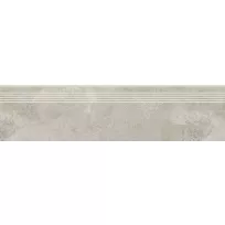 Ceramic stair tile - Tilorex Picanello Light Grey Mat - 30x120 cm - Rectified - Ceramic - 8 mm thick - VTX61133