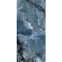 Floor tile and Wall tile - Onyx Bleu polished - 120x260 cm - rectified edges - 9 mm thick